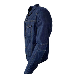 Veste en jean pour homme, style workwear, col rabattu, simple boutonnage, coupe droite, coton délavé, bleu, pour l'automne - Product Image 2