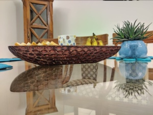 Unique Decorative Honeycomb Rosewood Matte Vintage Hand Carved Eco Friendly Multi Functional Food Safe Dough Bowl for Home Decor - Product Image 6