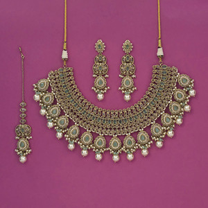 Collar de latón antiguo con diseño de boda y chapado en mehndi para uso diario - Product Image 5