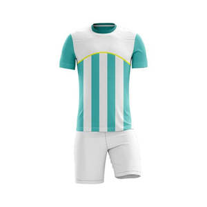 Comfortable and Breathable Adult Size Slim Fit Men Short <b>Set</b> / 100% Cotton Summer Casual Soccer Uniform - Product Image 3