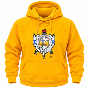 เสื้อฮู้ด Sigma Gamma Rho สีทอง ผ้าฟลีซพรีเมียม ปักลายตราสัญลักษณ์ปี 1922 กระเป๋าจิงโจ้ เสื้อสเวตเชิ้ตลำลองสำหรับชมรมนักศึกษากรีก - Product Image 3