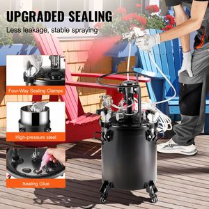 Serbatoio a Pressione per Vernice Spray da 30L/7.5gal con Agitazione Automatica, 70psi, Pressione Regolabile, Supporto OEM Personalizzato - Product Image 6