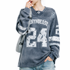 Sudadera de Fútbol Americano Personalizada de Algodón Lavado de Alto Gramaje, Estilo Oversize Vintage con Número, Proveedor OEM ODM a Granel de EE. UU. - Product Image 5