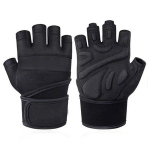 Guantes de Gimnasio de Piel de Vacuno de Medio Dedo del Fabricante OEM, Antideslizantes, con Soporte para Muñeca, Cierre de Gancho y Bucle, Protección Avanzada, Unisex, para Fitness - Product Image 4