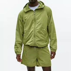 Custom Plus Size Men's Lightweight Breathable Nylon Short Sets Solid Windbreaker Embroidered Tracksuit Hip Hop Style for Autumn - Product Image 6