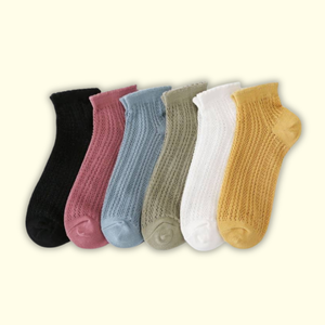Chaussettes basses pour femmes du Vietnam, style vintage élégant, en coton tricoté, douces, à volants, vente en gros, haute qualité pour usage quotidien - Product Image 1