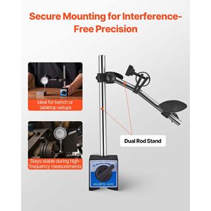 Supporto a doppia asta con custodia per comparatore, precisione 0,001 pollici, intervallo 0-1 pollici, braccio lungo regolabile finemente per indicatori - Product Image 4