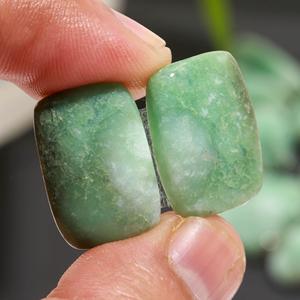 9 paires de pierres précieuses en chrysoprase verte naturelle, 170 carats, pour la fabrication de bijoux, 24x10, 13x11mm # 20008 - Product Image 4