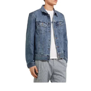 Chaquetas de Mezclilla Vintage de Alta Calidad para Hombre, Diseño Personalizado, Corte Ajustado, con Cierre de Cremallera, Estilo Urbano - Product Image 1
