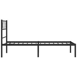 Cadre de lit simple en métal noir, acier thermolaqué, élégant et durable - Product Image 6