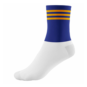 High Quality <b>Soft</b> Knitted Sports <b>Socks</b> Blue White Ankle <b>Socks</b> With Yellow Stripes Breathable Knitted All Sports Wear Adults - Product Image 3