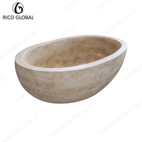 Baignoire en travertin de haute qualité, baignoire spa en pierre naturelle, modèle BT-081B-BETR, vente directe d'usine, OEM Malaisie