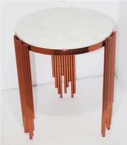 Contemporary Design End <b>Table</b> Luxury Furniture <b>Marble</b> <b>Top</b> Round <b>Side</b> <b>Table</b> for Living Room, Hotel, Office Black <b>Tables</b> - Product Image 2