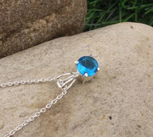 Colgante de Topacio Azul Natural Vintage al por Mayor, Plata de Ley 925, Chapado en Platino, Joyería con Dijes, Precio al por Mayor, Directo de Fábrica - Product Image 2