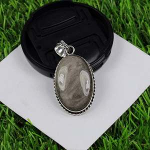 Pendentif en opale dendritique naturelle, vente en gros, plaqué argent sterling 925, pendentif ovale de créateur, lot en vrac pour la bijouterie - Product Image 1