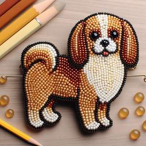 Hermoso broche bordado con cuentas, pin de lujo hecho a mano para vestido a precio económico. - Product Image 3