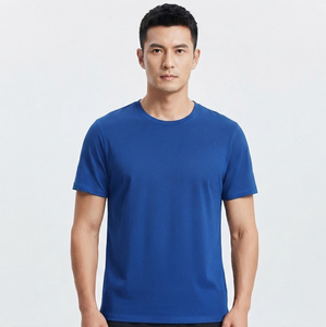 T-shirts décontractés pour hommes 100% coton Noir Coupe classique Manches courtes 180 grammes Impression sérigraphique - Product Image 4