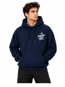 Sweat à capuche en tricot épais bleu marine, grande taille, design uni personnalisable, streetwear décontracté pour hommes, femmes et enfants - Product Image 6