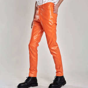 กางเกงมอเตอร์ไซค์หนังแท้ทรงตรงสำหรับผู้ชาย สไตล์ลำลอง - Product Image 5