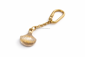 Llavero vintage de latón con acabado dorado, llavero de concha marina de metal, estilo playero, para regalo y recuerdo. - Product Image 4