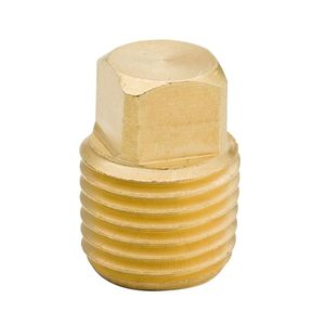 Conexión de latón para tubería, tapón cuadrado sólido, macho NPT de 1/4" (AOL-02) - Product Image 2
