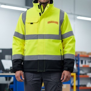 Industrial Reflective <b>Jacket</b> Waterproof High Visibility Protective <b>Jacket</b> For Construction Road <b>Workers</b> - Product Image 1
