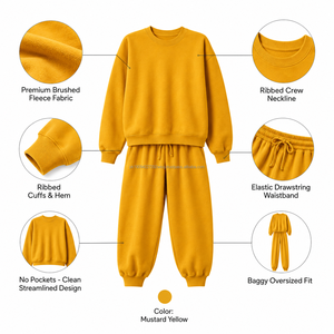 Ensemble survêtement décontracté pour femme, sweat-shirt à col rond oversize et pantalon de jogging, streetwear, logo personnalisé, fabricant en gros - Product Image 6
