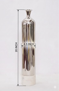 Premium Fancy Bottle Shape Metal and Wood Fancy Vase Hot Selling <b>Silver</b> Color Flower Vase Luxuries Style Vase for Luxuries Home - Product Image 6