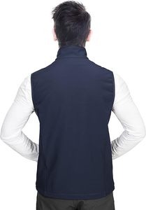 Chaleco Azul Marino para Hombre, Cuello Redondo, Transpirable, Reversible, Cierre de Cremallera, Cortavientos, Informal, Largo Regular, Color Sólido, Poliéster - Product Image 3