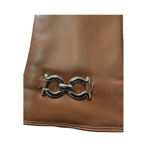 Brown Leather Wrist Length <b>Gloves</b> Thermal Unlined Plain Style Daily Use Winter Casual - Product Image 6