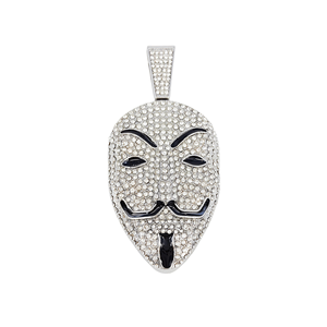 Moissanite Diamond Mask Pendant Necklace 925 Silver <b>Iced</b> Cuban Link <b>Chain</b> Hip Hop Jewelry Luxury Statement Gift - Product Image 6