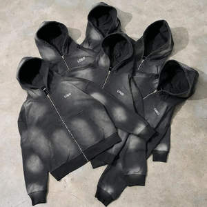 Chándales Unisex de Algodón con Estampado Personalizado, Efecto Desgastado por el Sol, con Cremallera Completa, para Hombre y Mujer, Diseño 2 en 1, con Logotipo OEM, para Verano - Product Image 6