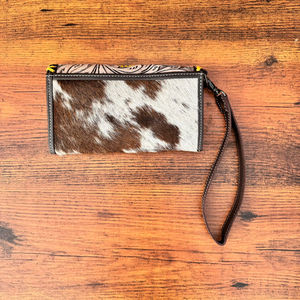 Pochette en cuir de fourrure de vachette élégante occidentale Portefeuille en cuir usiné à la main élégant Multi utilise une nouvelle pochette de conception pour les femmes - Product Image 4