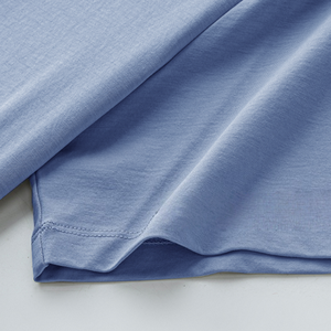 T-shirt à manches courtes pour homme, bleu marine, séchage rapide, respirant, anti-rides, coupe classique, col rond, décontracté, tricoté en polyester/coton, uni - Product Image 5