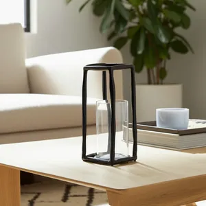 Minimalist Stainless Steel <b>Lantern</b> Eco-Friendly Handmade for Modern Apartment Interior Scandinavian Home Decor by Zahid Exports - Product Image 1