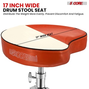 5 Core Drum Throne 4" <b>Padded</b> Guitar <b>Stool</b> Drummer Chair Adjustable Musician Seat - Product Image 4