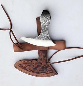 High Quality Industrial Stainless Steel Damascus Flat Backed Handmade <b>Pizza</b> Cutter Axe Head 2 2/5 Rose Wood Handle ZA DAMASCUS - Product Image 2