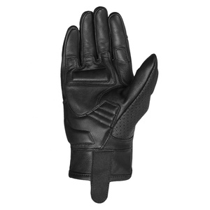 Gants de motard courts en cuir de haute qualité pour hommes, coupe-vent et protecteurs, gants courts à doigts coupés - Product Image 3