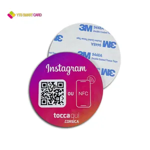 YTS Factory Cheap 13.56 Mhz Round Waterproof Rfid Label Epoxy Chip NTAG 213/215/216 Giftcards Google Play Gift Review Card