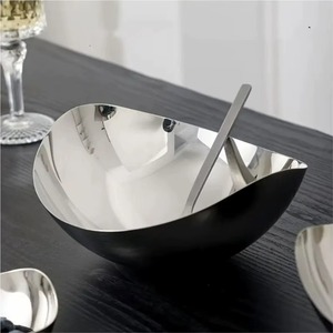 Nouveauté : Bol en métal minimaliste, finition polie, pour fruits et en-cas, compatible lave-vaisselle, idéal pour les fêtes - Product Image 3