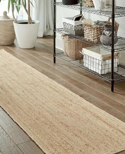 Tapis en jute naturel tissé à la main, tapis tressé écologique à tissage épais pour salon et décoration intérieure - Product Image 3