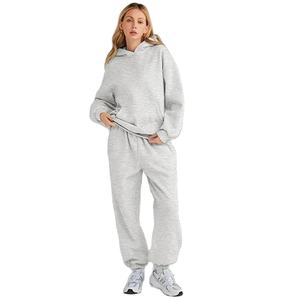 ชุดเสื้อมีฮู้ดและกางเกงสำหรับผู้หญิงเซตเสื้อมีฮู้ดและกางเกงแนวสปอร์ตมาใหม่ - Product Image 1