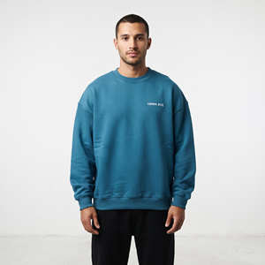 Sudadera Oversize para Hombre al por Mayor, de Algodón, con Hombros Caídos, Logotipo Personalizado, Color Liso, Estilo Urbano, Suministro OEM ODM - Product Image 2