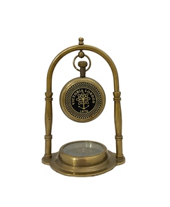 Luxury Handmade Brass Glass <b>Watch</b> <b>Compass</b> Stand Vintage Nautical Desk Ornament Gift by Tajdaar Handicrafts - Product Image 3