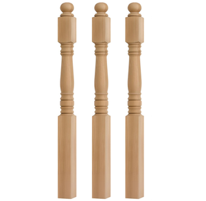 Postes de Madera de Caucho EFS, Elegantes Componentes para Escaleras de Villas y Casas, Duraderos y Resistentes al Agua, Modelo 4500 para Escaleras Interiores - Product Image 1