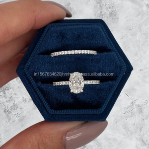 แหวนทอง14K สไตล์วินเทจสำหรับผู้หญิงแหวนเพชรที่ปลูกในห้องปฏิบัติการทรงรีแหวนหมั้น/แต่งงานหรูหราด้วยหินมุกหลัก - Product Image 1