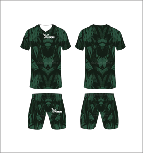 Conjunto de Camiseta y Pantalones Cortos de Fútbol Sublimados para Hombre, Cuello en V, Estampado Geométrico, Ropa Deportiva Transpirable para Todas las Temporadas - Product Image 1