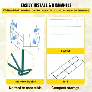 <b>Tomato</b> Cages 11.8\" X 11.8\" X 46.1\" 5 Packs Green PVC-Coated Steel Square Plant <b>Support</b> Towers Climbing Fencing Trellis Gates - Product Image 6