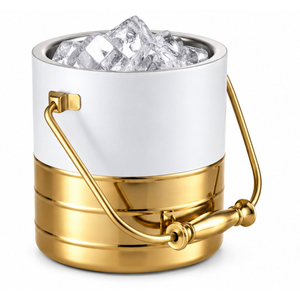 Seau à glace en acier inoxydable à double paroi avec couvercle et poignée, refroidisseur à vin en métal doré et argenté pour fournitures hôtelières - Product Image 3