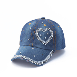 Fashion <b>Summer</b> Spring Rhinestone Printed Denim Baseball <b>Cap</b> Custom Logo Sport <b>Cap</b> for Women Men - Product Image 6